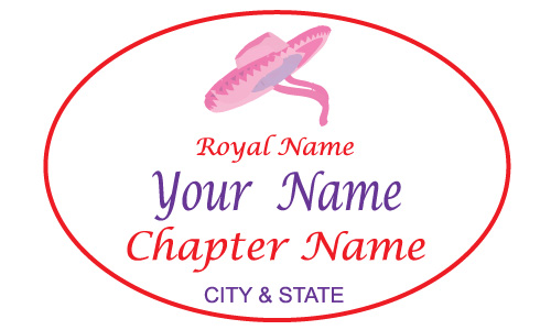 White Oval name Badge Artwork 26 Pink
